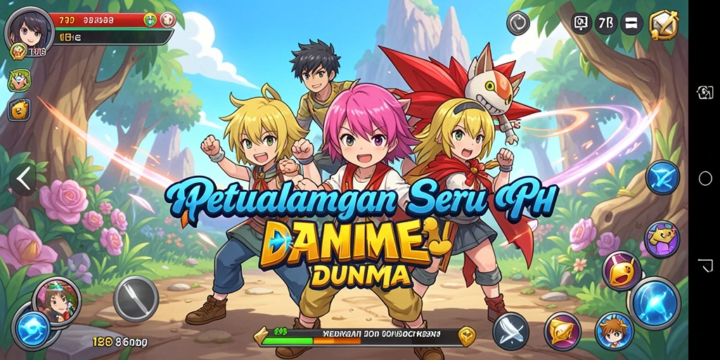 Tangkapan layar utama 71H menampilkan aksi pertempuran karakter Anime.