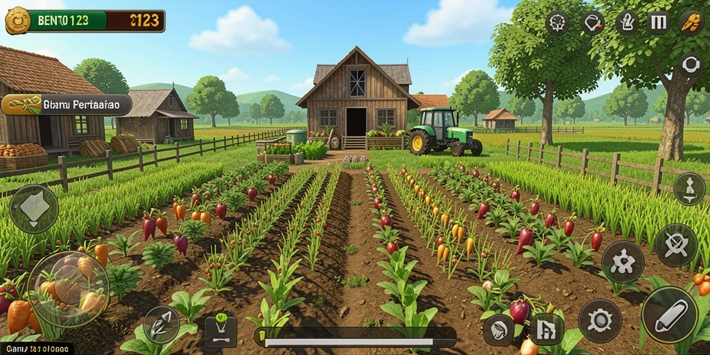Screenshot gameplay BENTO123 menampilkan aktivitas pertanian yang seru.