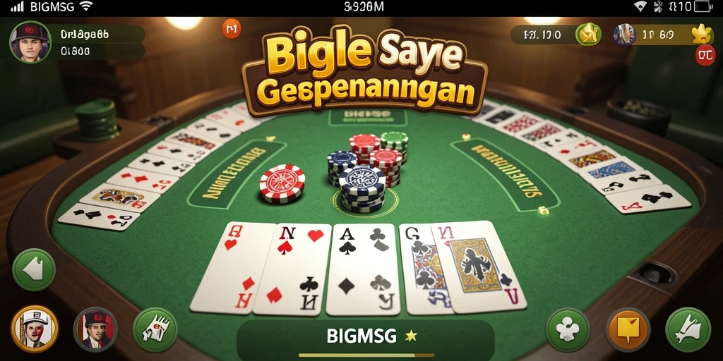 Tampilan seru permainan Gaple di BIGMSG dengan desain yang menarik.