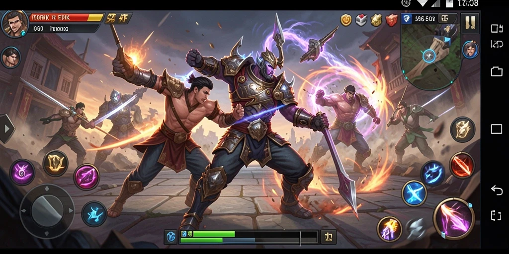 Tampilan gameplay yang mendebarkan dalam pertarungan F08.