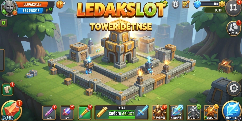 Tangkapan layar yang menunjukkan gameplay menegangkan dalam Tower Defense.