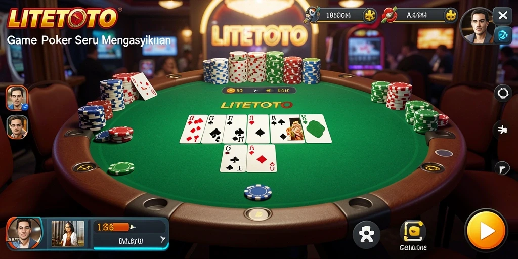 Tampilan screenshot yang menarik dari gameplay Poker di LITETOTO.