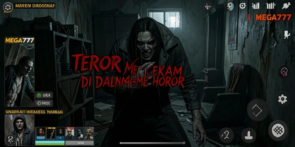 Tangkapan layar gameplay MEGA777 yang penuh kengerian dan ketegangan.
