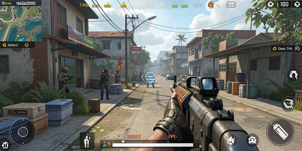 Screenshot gameplay <strong>NAGA2000</strong> menampilkan pertempuran seru di arena TPS.