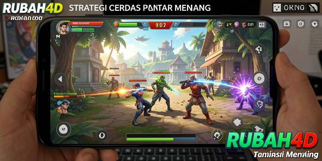 Screenshot RUBAH4D menampilkan aksi pertempuran strategi yang intens.