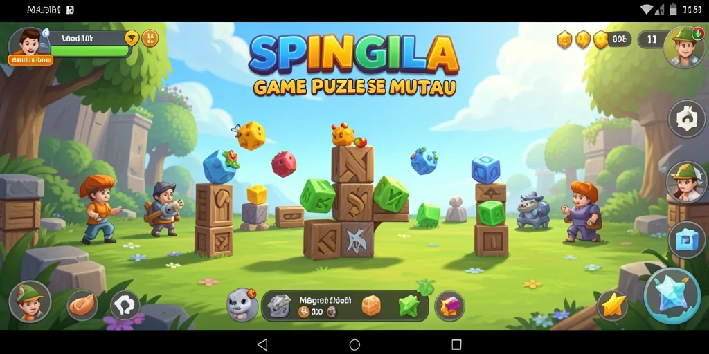 Gameplay seru SPINGILA dengan teka-teki menantang.