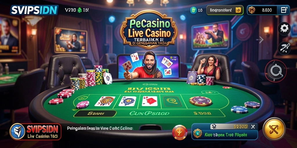 Tampilan gameplay Live Casino yang interaktif dan mengasyikkan.