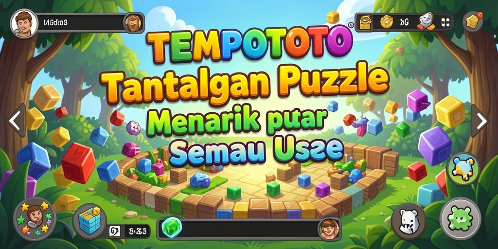 Tangkapan layar utama dari gameplay TEMPOTOTO yang menampilkan tantangan puzzle.